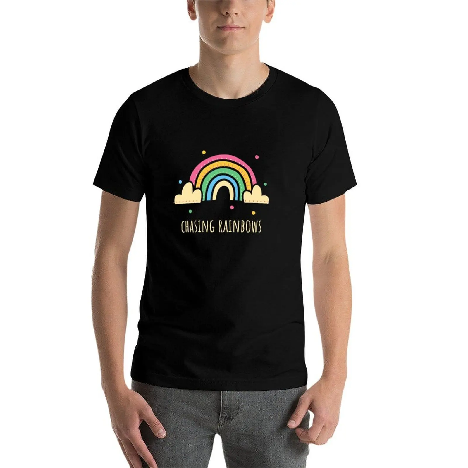 

chasing rainbows T-Shirt t shirts designer t shirts for man graphic funny T-Shirt