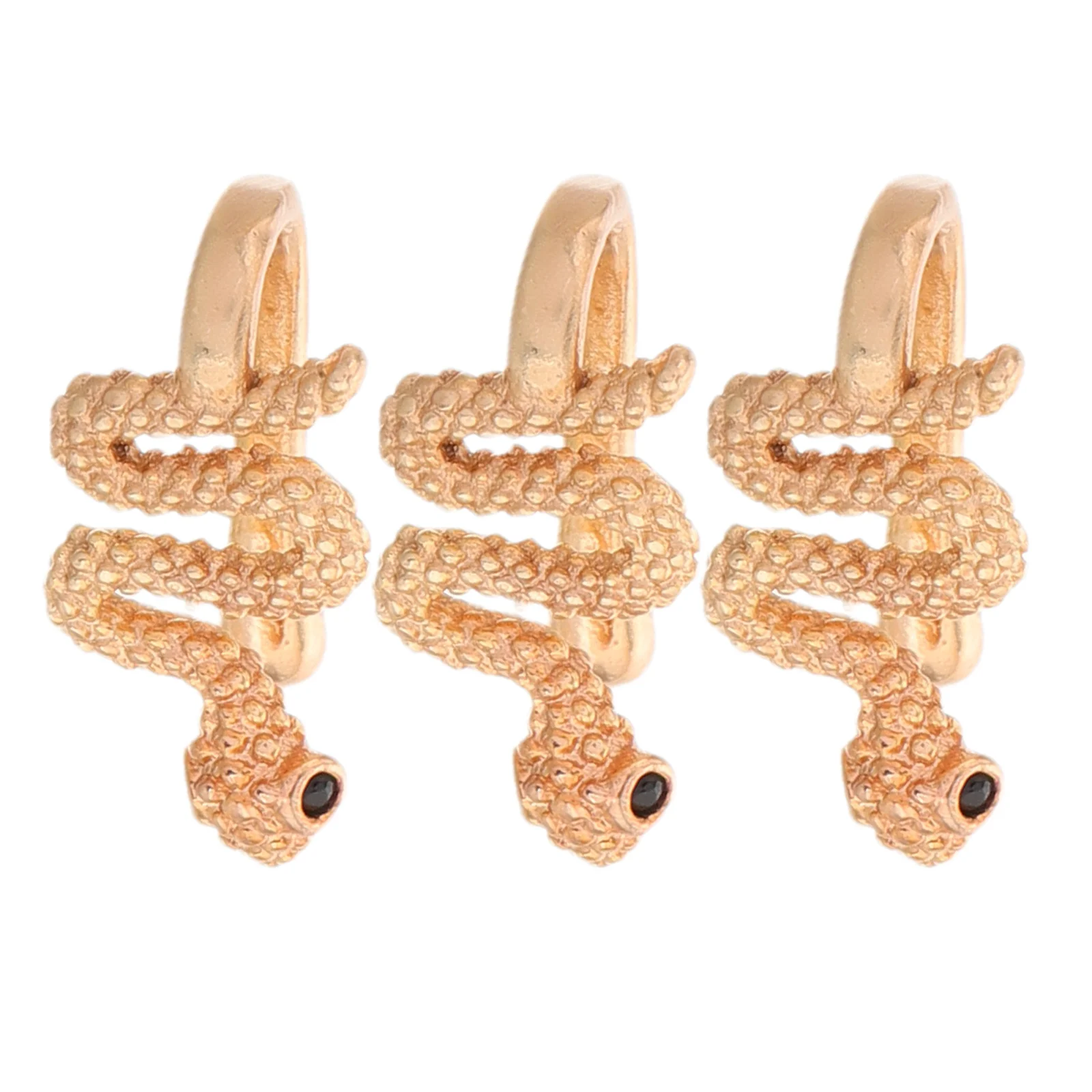 

3Pcs U Shape Metal Nose Clip Non-Piercing Snake Design Comfortable Faux Septum Ring Fashionable Nose Accessory