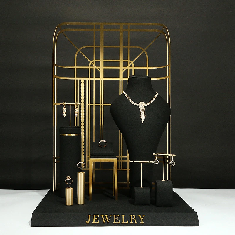 New jewelry display props black jewelry display stand high-end metal jewelry display stand window jewelry shelf