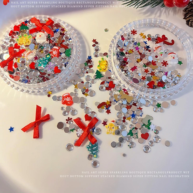 3D Kerst Strass Gezicht Ornamenten Ogen Gezicht Kerstboom Kerstman Kristal Gem Festival Party Diamant Make-up Decoratie