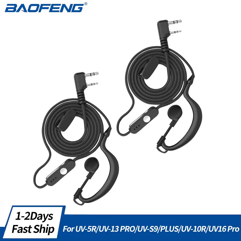 

NEW 2 Pin Mic Headset Earphone Earbud Headset Earpiece Headphone For Woouxun KG-UVD1P Baofeng UV-5R Walkie Talkie Radio