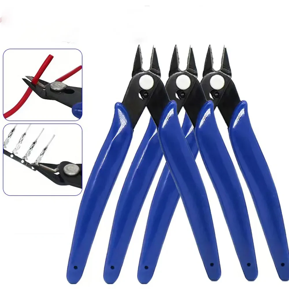 Wire Cutter DIY Trimmer Diagonal Side Cutting Cable Nippers Red Blue Pliers Hand Mini Snips Flush Nipper Trimmer Hand Tools