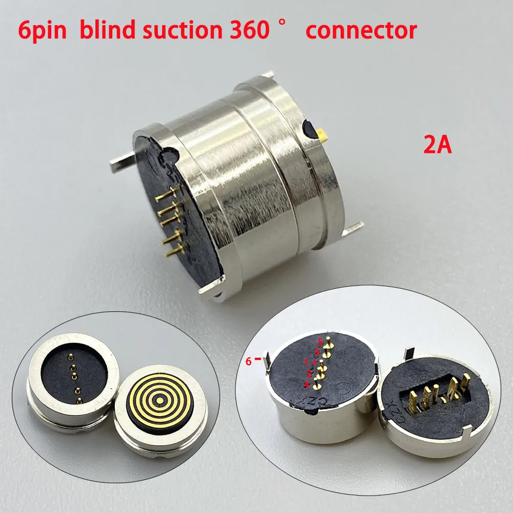 Водонепроницаемый магнитный разъем Pogo Pin, штекер, гнездо 360° °   Слепое всасывание с пружиной, передача сигнала постоянного тока, зарядка 3, 4, 5, 6 контактов