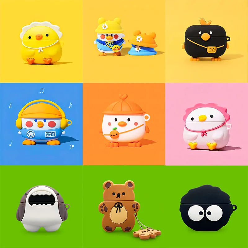 Для apple AirPods 3 Чехол 2021 Новый мультяшный 3D цыпленок, силиконовый чехол для наушников AirPods 1 2 3 Pro, милая зарядная коробка для гарнитуры