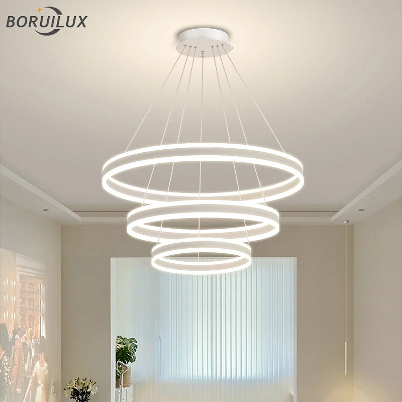 Dimming semplice rotondo quadrato lungo nuovo moderno lampadario a LED luci soggiorno sala da pranzo camera da letto lampade a sospensione Hall illuminazione interna