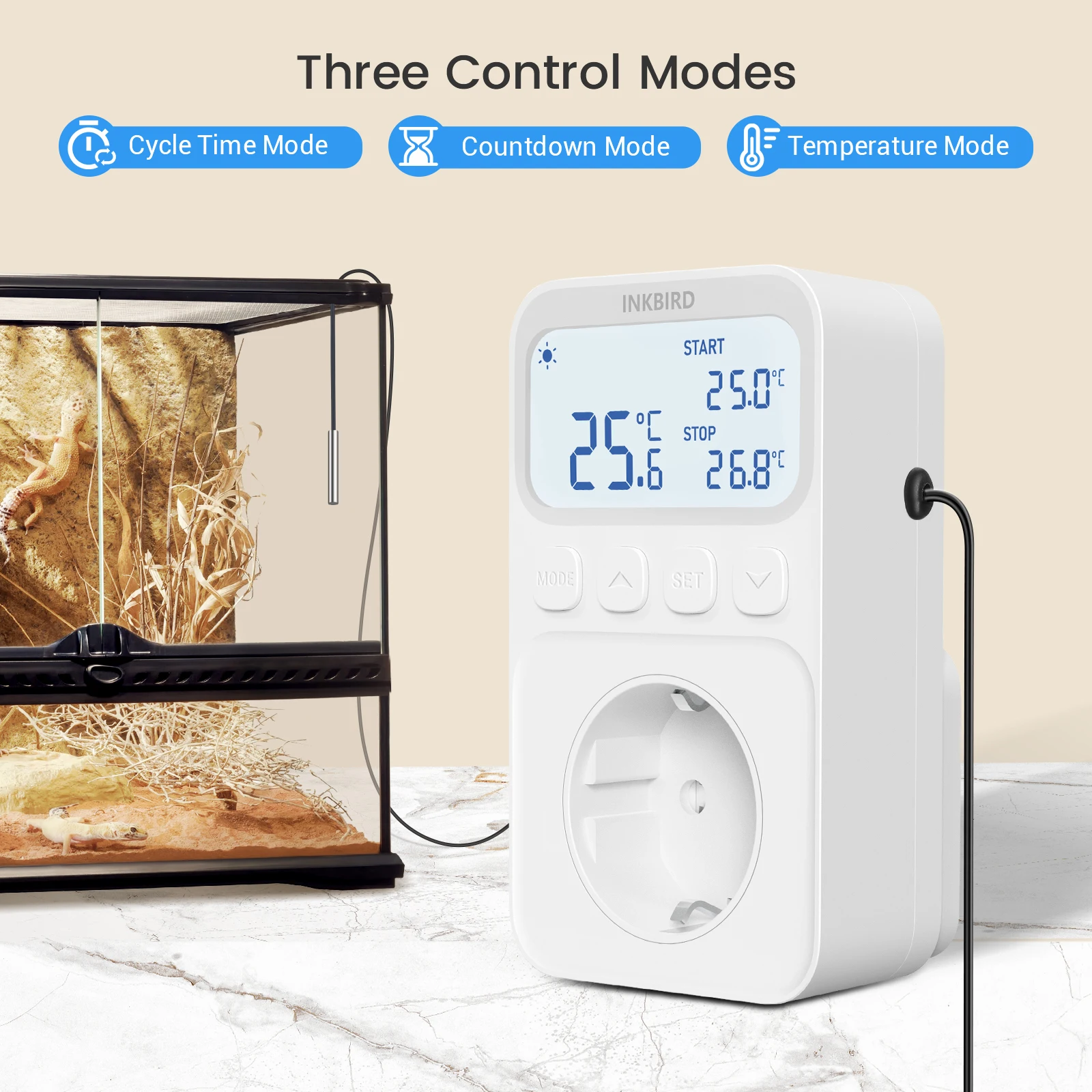 Imagem -02 - Inkbird-termostato de Temporizador Plug-in Controlador de Temperatura Aquecimento e Resfriamento Programáveis Suporte a Modos Operacionais C216t