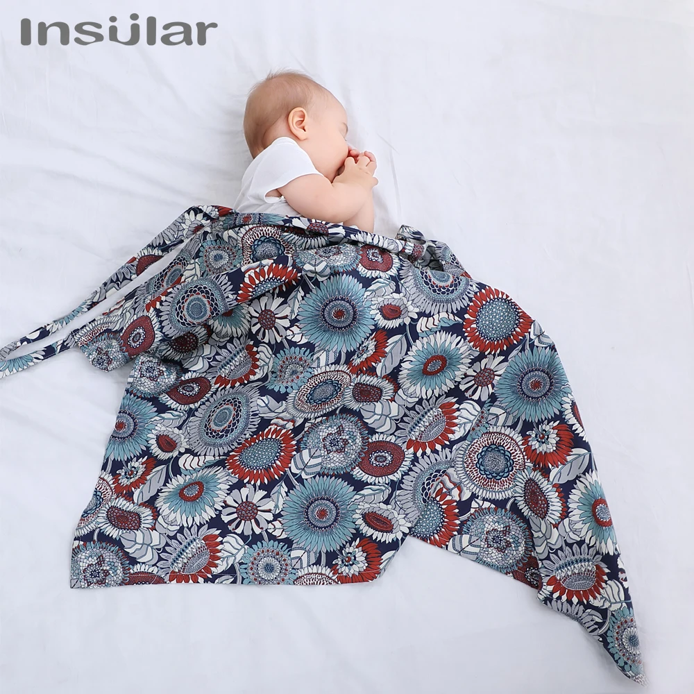 INSULAR Maternity Nursing Breastfeeding Privacy Cover Baby Stroller Blanket Printed Breastfeeding Scarf Nursing Covers 100*70cm