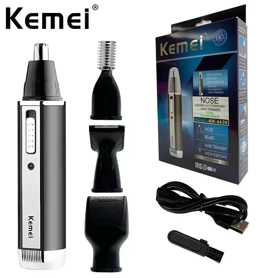 Kemei 4 In 1 Professional Electric Rechargeable Nose And Ear Hair Trimmer Shaver Personal Care Tools For Men KM-6630