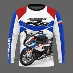 For BMWモーターサイクル用ユニバーサルスポーツロングシャツ,男性用速乾性Tシャツ,UV保護,2023