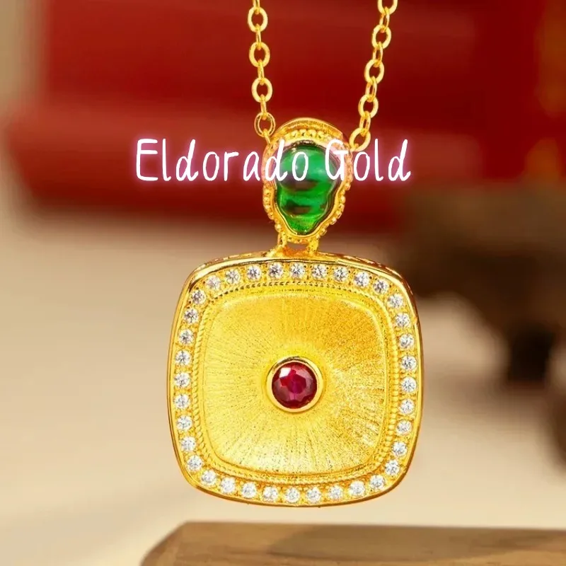 

Подвеска Eldorado Gold Luxury из чистого золота 24K (9999 пробы) с точной гравировкой и тонкой шлифовкой, квадратная, инкрустированная, для женщин