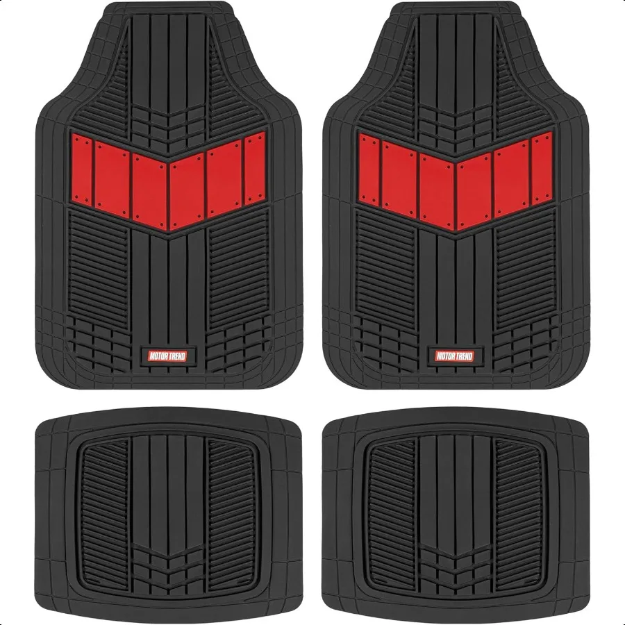 سجادات أرضية مطاطية بتصميم رياضي مزدوج اللون لجميع الأحوال الجوية لسيارة شاحنة فان وبطانات أمامية وخلفية مقاومة للماء لسيارات الدفع الرباعي مع دري #1