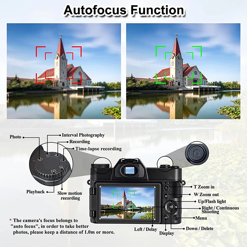 48MP Digital Camera 4K WIFI Camcorder Vintage Vlog Video Recorder For YouTube 16X Digital Zoom Camera 3inch Flip Screen Webcam