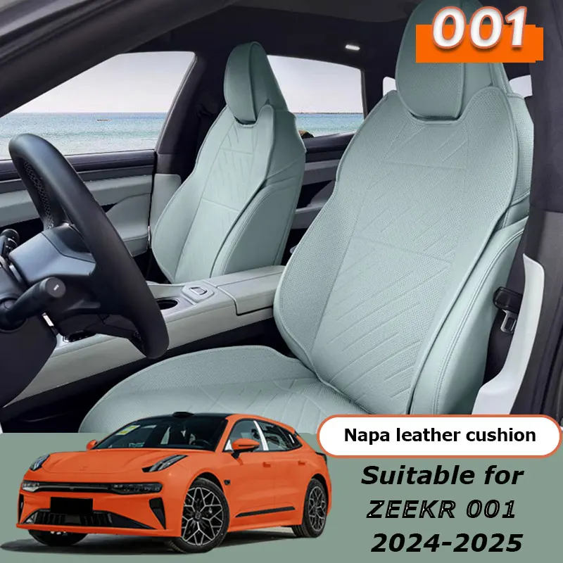 

For ZEEKR 001 2024 2025 Car Seat Cushion Driver Seat Cushion Non-Slip Backrest Pad Nappa Breathble Four season Seat Cover