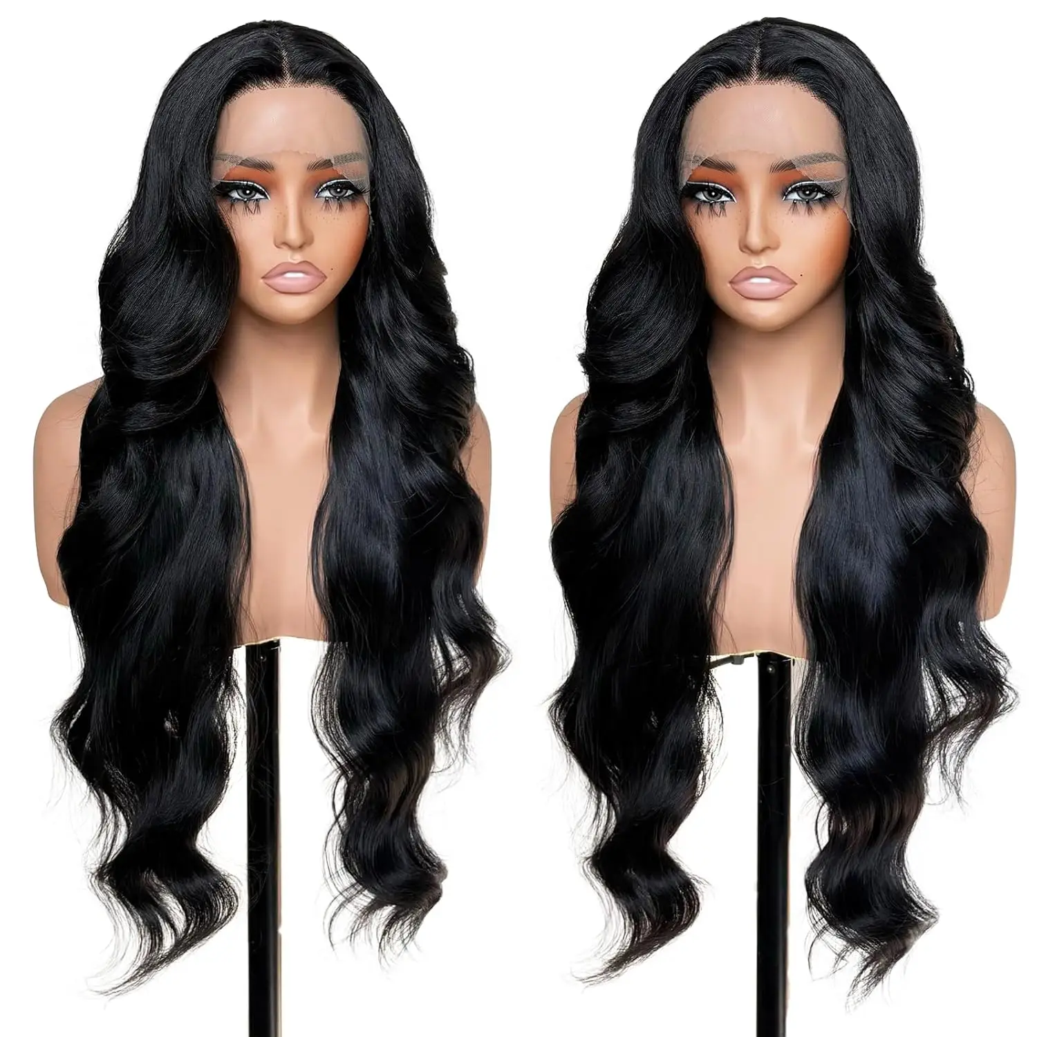 

Парик из натуральных волос Body Wave с HD-кружевной передней частью 13x4, плотность 200%, 40 дюймов, для чернокожих женщин, предварительно выщипанный, с волнистым кружевным фронтом