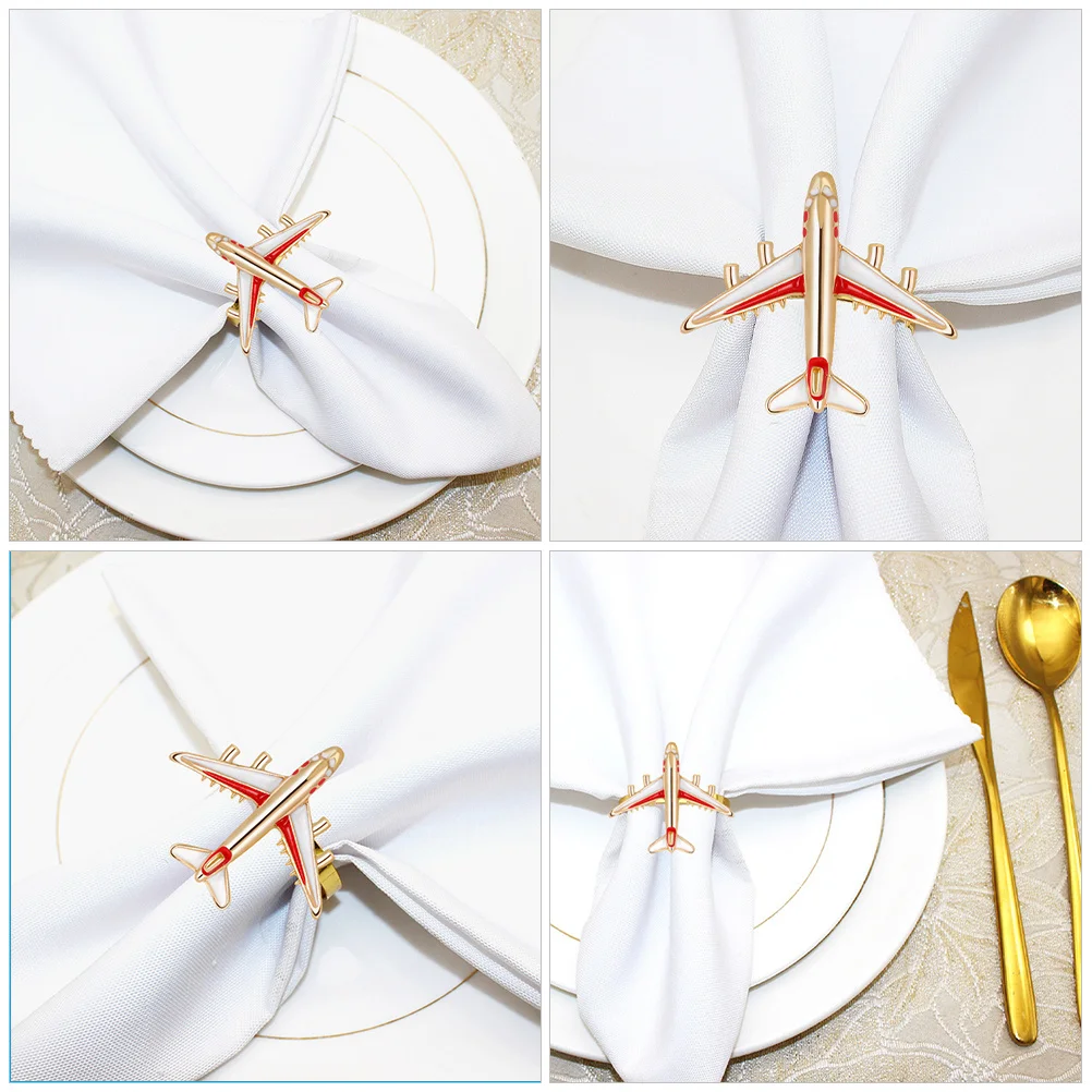 

4Pcs Exquisite Alloy Napkin Rings Modern Table Decoration Perfect Size for Most Napkins Elegant Wedding Party Hotel Home Dining
