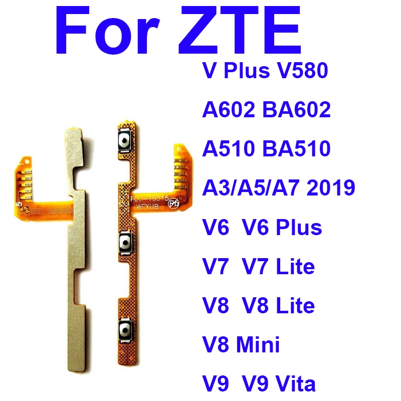 

Кнопка регулировки громкости, гибкий кабель для ZTE Blade V V6 Plus V7 V8 Mini Lite V9 Vita V580 A602 BA602 A510 A3 A5 A7 2019, детали бокового ключа