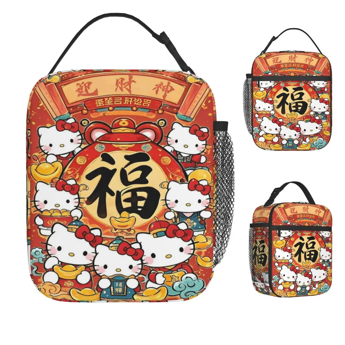 

Hello Kitty Cute Cartoon Lunch Bag For Women Lunch Box Leisure Beach Cooler Bag Portable Waterproof Tote Food Bags
