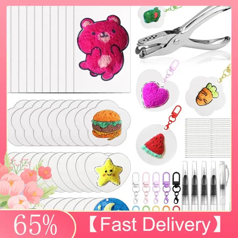 ~Latest Model Texture Painting Sponge 3D Magic Drawing Kit For Kids Art Foam Paper DIY Handprint Keychains