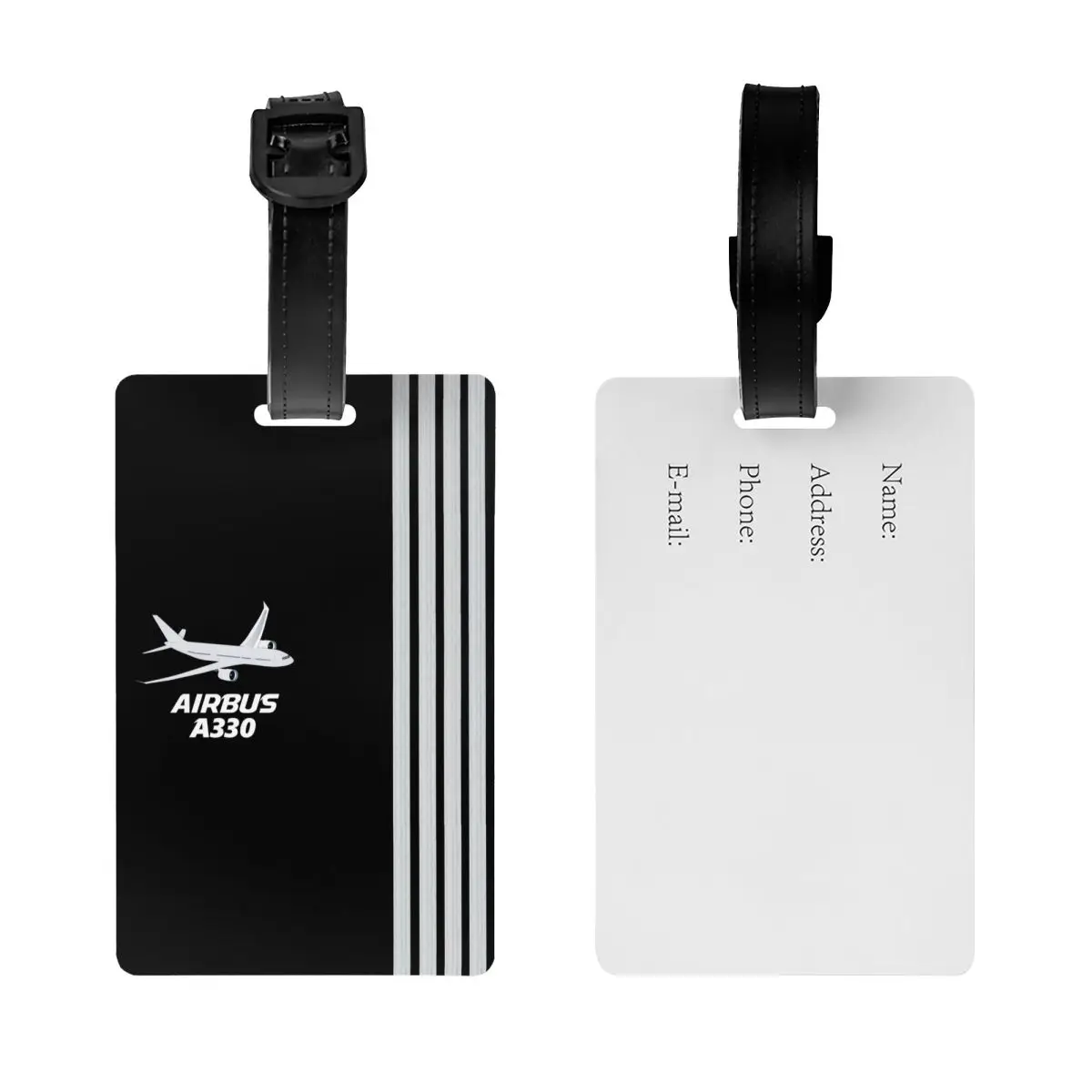 Airbus A330 Captain Stripes Luggage Tag Pilot Aviation Aviator Airplane Travel Bag Suitcase Privacy Cover ID Label