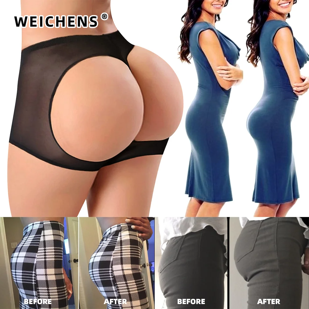 WEICHENS Women Lingerie Leaking Buttocks Butt Lifter Control Knickers Body Shaper Push Up Panties Hip Enhancer Shapewear