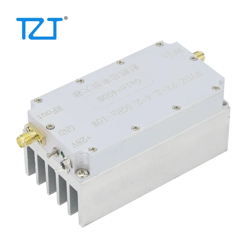 TZT-Amplificador de potencia RF WYDZ-PA-2.4-2.5GHz-10W, diseñado con disipador de calor, ganancia de 40dB, salida de 10W