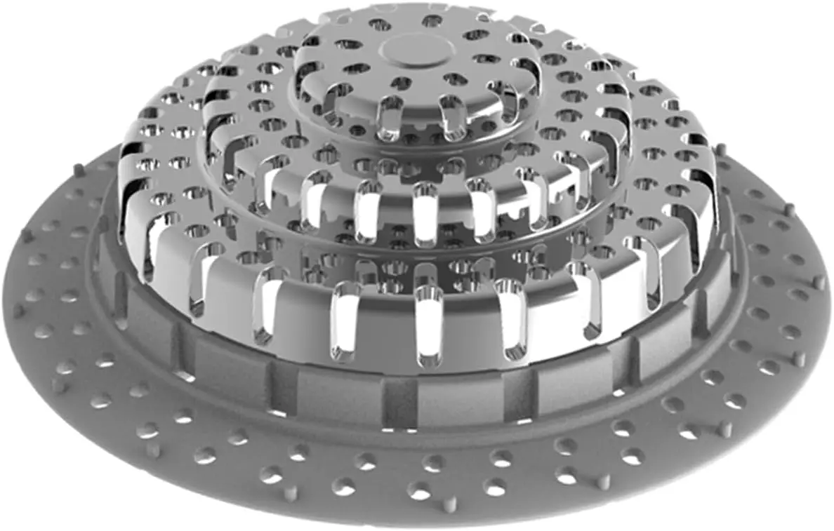

Universal Bathtub Drain Hair Catcher, Pop-Up Drain Protector, Step Design