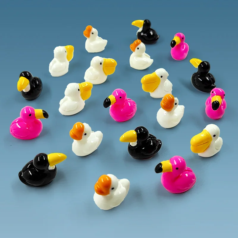 

20Pcs New Flamingo Toucan Pelican Goose Little Bird Animal Figurine DIY Miniature Fairy Garden Decoration Accessories Modern