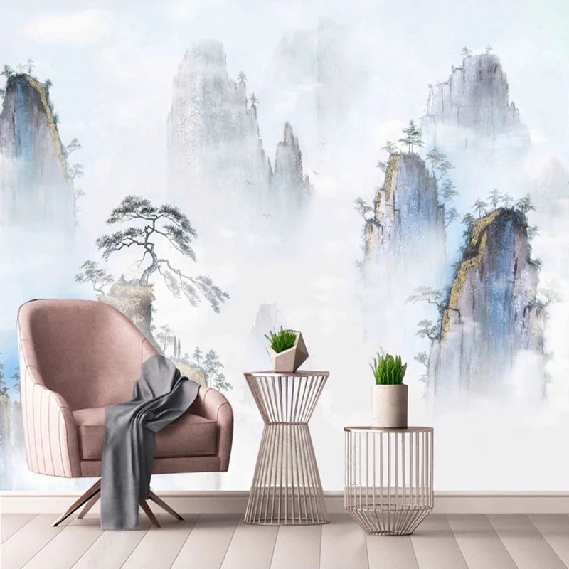 Custom Chinese Ink Landscape 3D Photo Wallpaper Mural Papel De Parede Living Room Bedroom Home Decor Wall Wallpapers