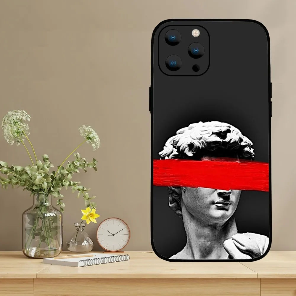 Funda de teléfono de gran arte, carcasa de David Mona Lisa para iPhone Mini 11 12 13 14 15 Pro XS Max X Plus SE XR