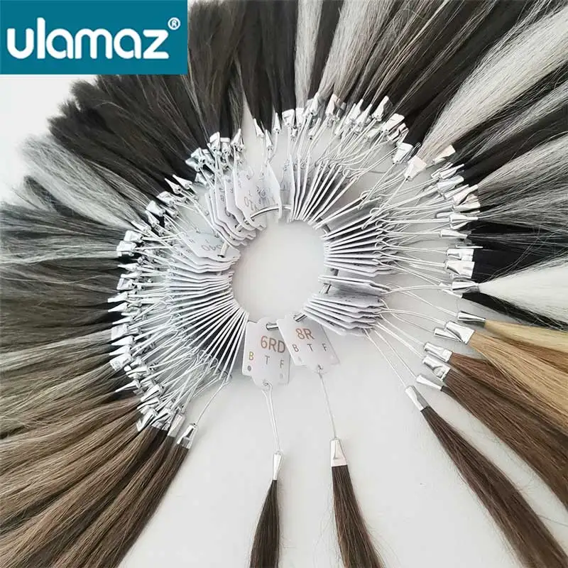 Cor Anel Roda para Extensões De Cabelo Humano, salão De Cabelo Tingimento Amostra Gráfico Swatches Anéis