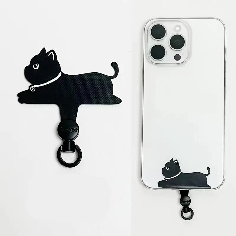 Cartoon Panda Cat Dog 360 Rotatable Metal Phone Tether Tab Patch Gasket Cellphone Lanyard Hanging Rope Safety Connecter Piece