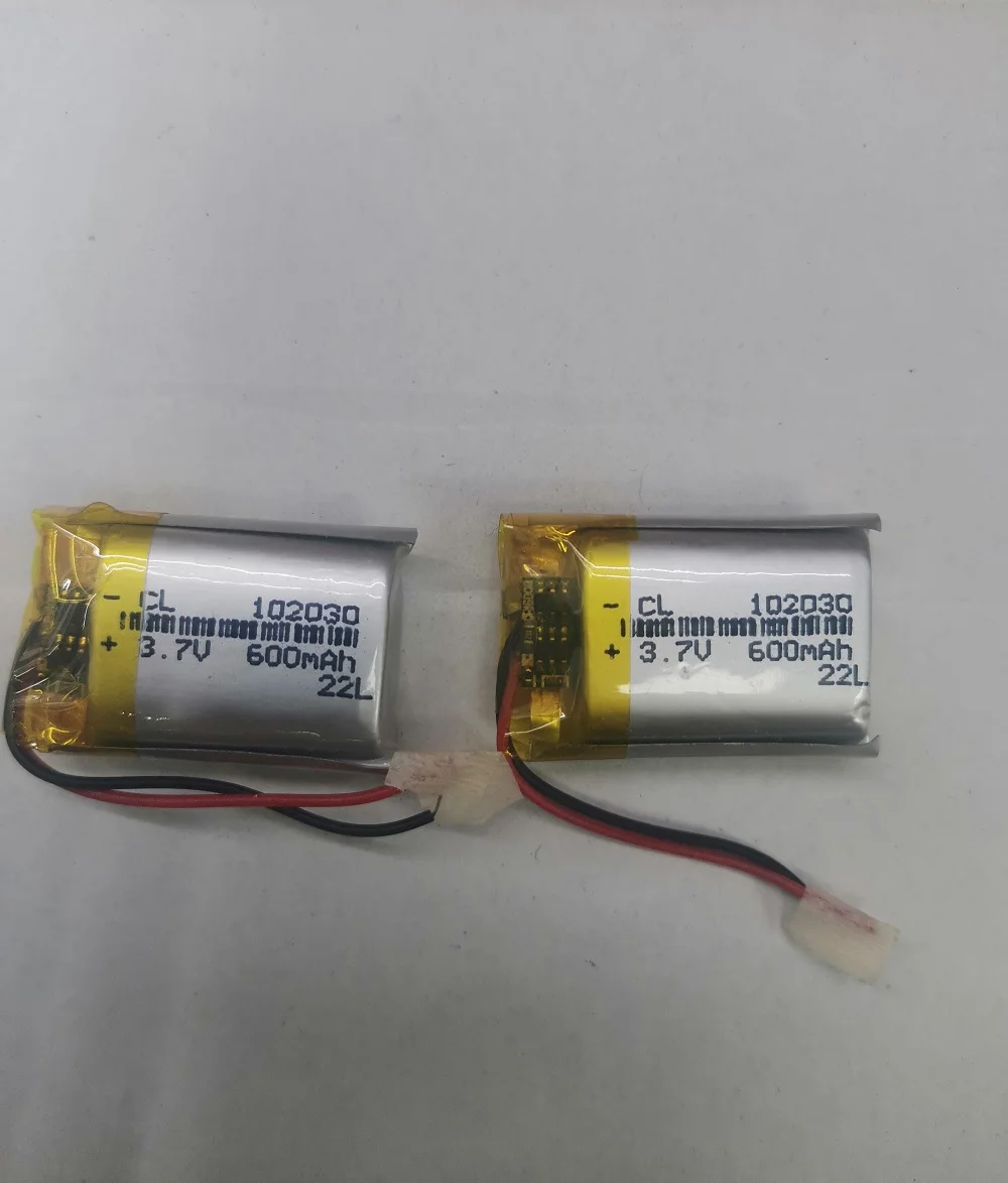 3.7V 2 wires 102030 600mah lithium  with protection board , used for bluetooth MP4 1pcs/lot