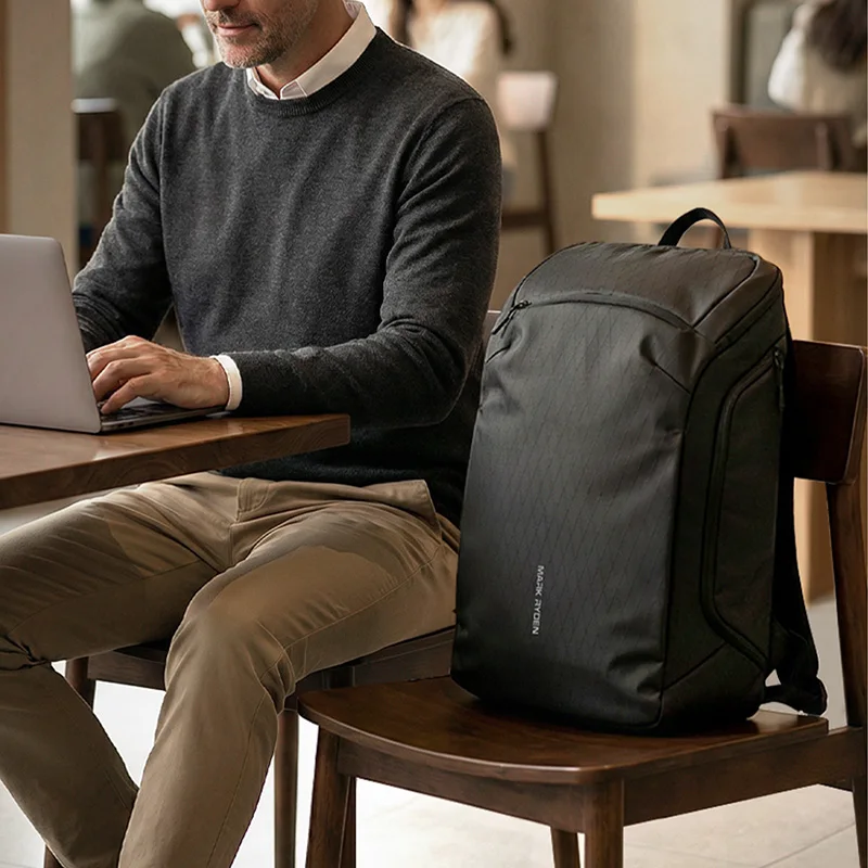 MARK RYDEN Laptop Backpack, Water-Repellent Fabric Business Backpack with Anti-Theft Pocket, Multi-compartment Commuter Rucksack