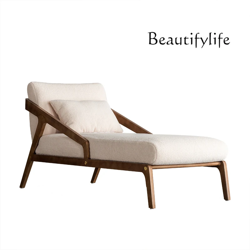 

Nordic simple recliner, bedroom solid wood backrest study viewing sofa designer fashion home