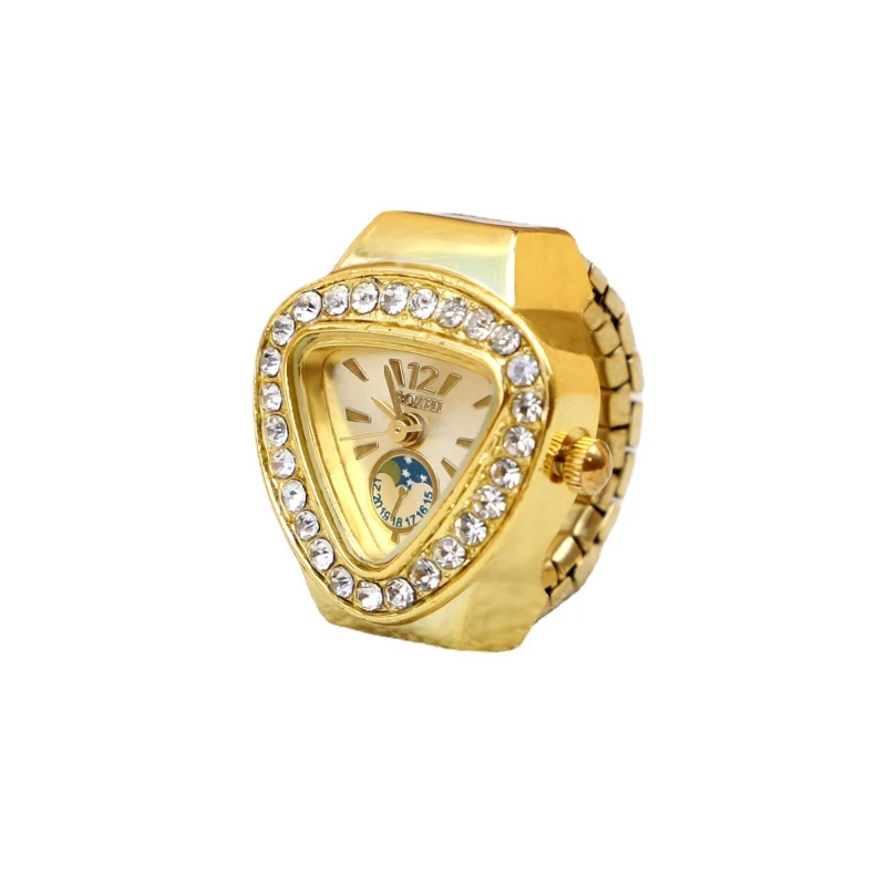 Mini-Ringe, Uhr, Edelstahlarmband, Legierungsgehäuse, für Männer, Frauen, Studenten, personalisierter Mode-Ring-Schmuck – Detail 5