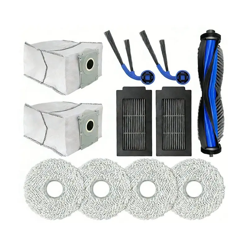 

【618 SUMMER SALE】Replacement Accessories For Ecovacs Deeboot T30C- Main Brush, Side Brush, Hepa Filter, Mop Cloth, Dust Bag Part