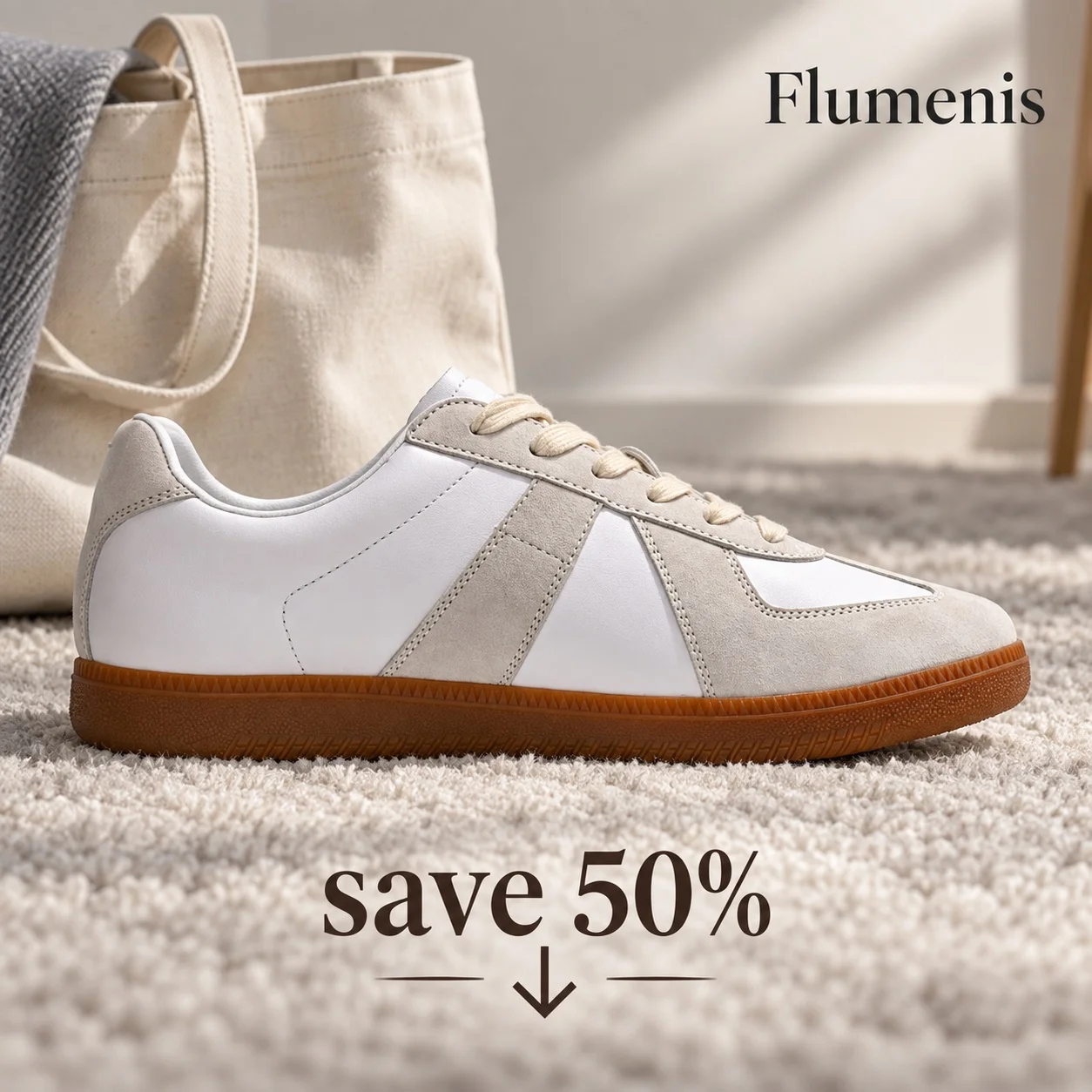 Flumenis Men Women Vintage Lace-up Casual Sneakers Mixed Leather Stitching Flat Gum Rubber Sole Daily Commute Board Shoes