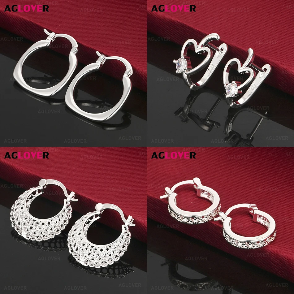 

AGLOVER 925 Sterling Silver Heart-Shaped Crystal Zircon Ear Clip Niche Design High-End Women'S Holiday Gift Jewelry