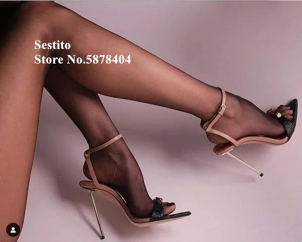 Pointed Peep Toe Metallic Rivets Cross-strap Sandals Women Cut-out Slingback Sandals Ladies Stiletto Heels Dress Runway Shoes