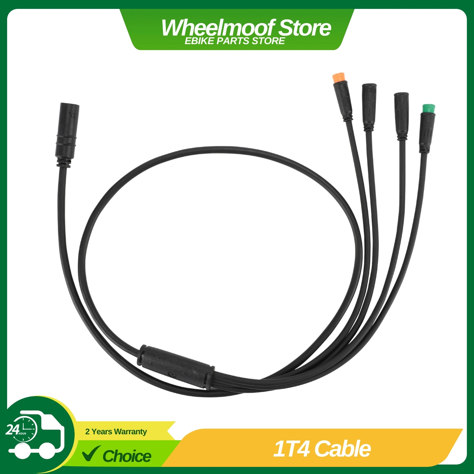 1T4 Cable Wiring Harness for Bafang BBS01 BBS02 BBSHD Mid Drive Motor, 1T4 Extension Cable Female to Male for Optional