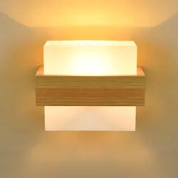 Led Wooden Wall Lamp Bedroom Bedside Lamp Japanese Style Study Living Room Balcony Stair Light