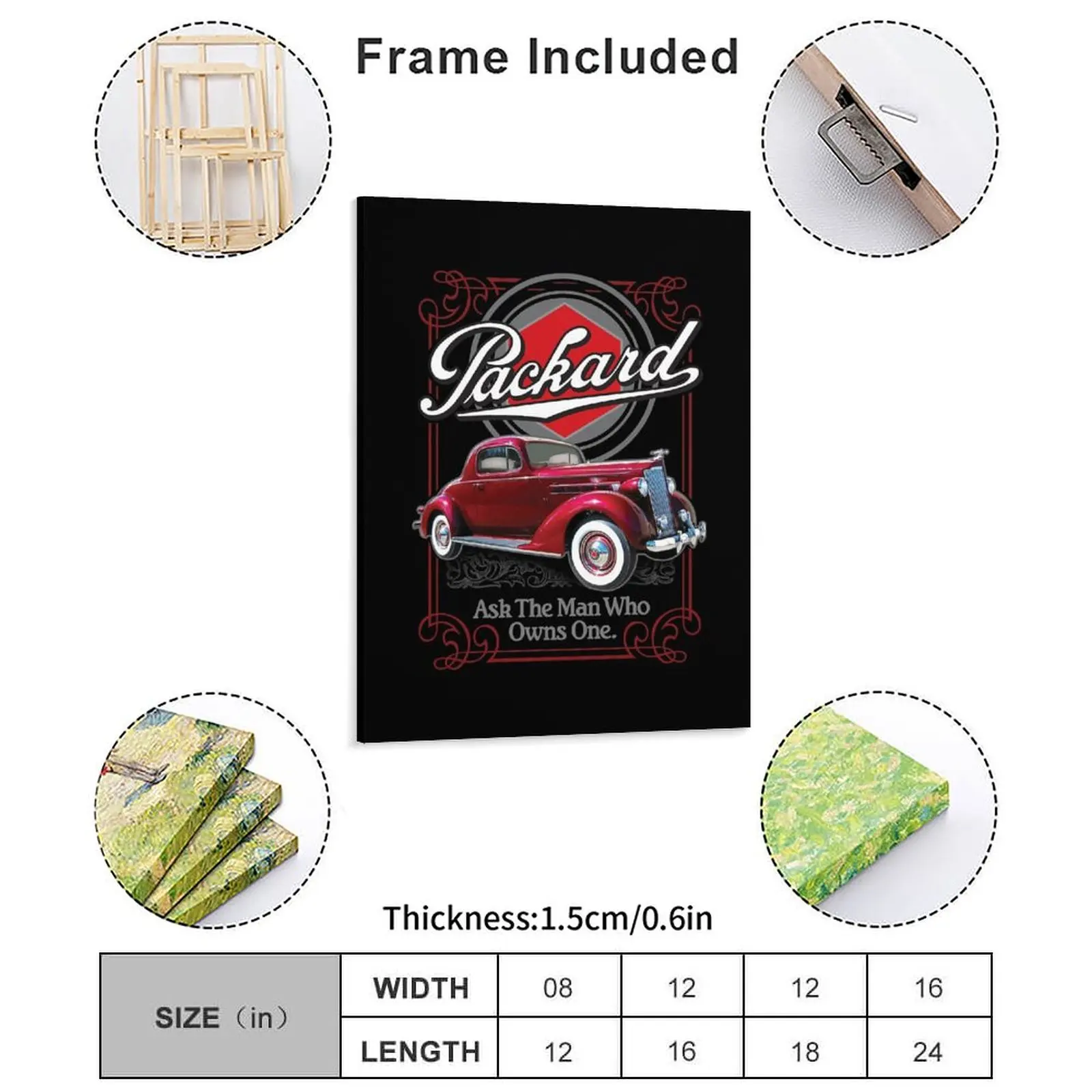 Packard Packard Motor Car Company Canvas Painting Poster Living Room Garage Character Decoration Designing Framed Wall Paintings
