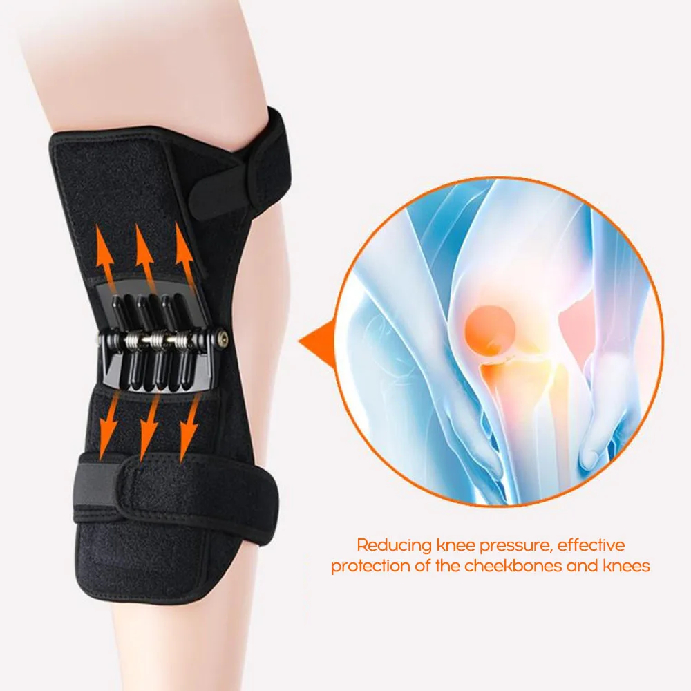 Knee Booster Joint Support Knee Pads Patella Knee Strap Tibial Booster Powerful Rebound Spring Force for Gym Running Walking