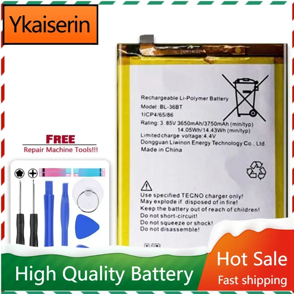 Mobile Phone Battery for TECNO BL36BT, for Infinix BL-43BX, 3750mAh Batteries Warranty + Trak NO