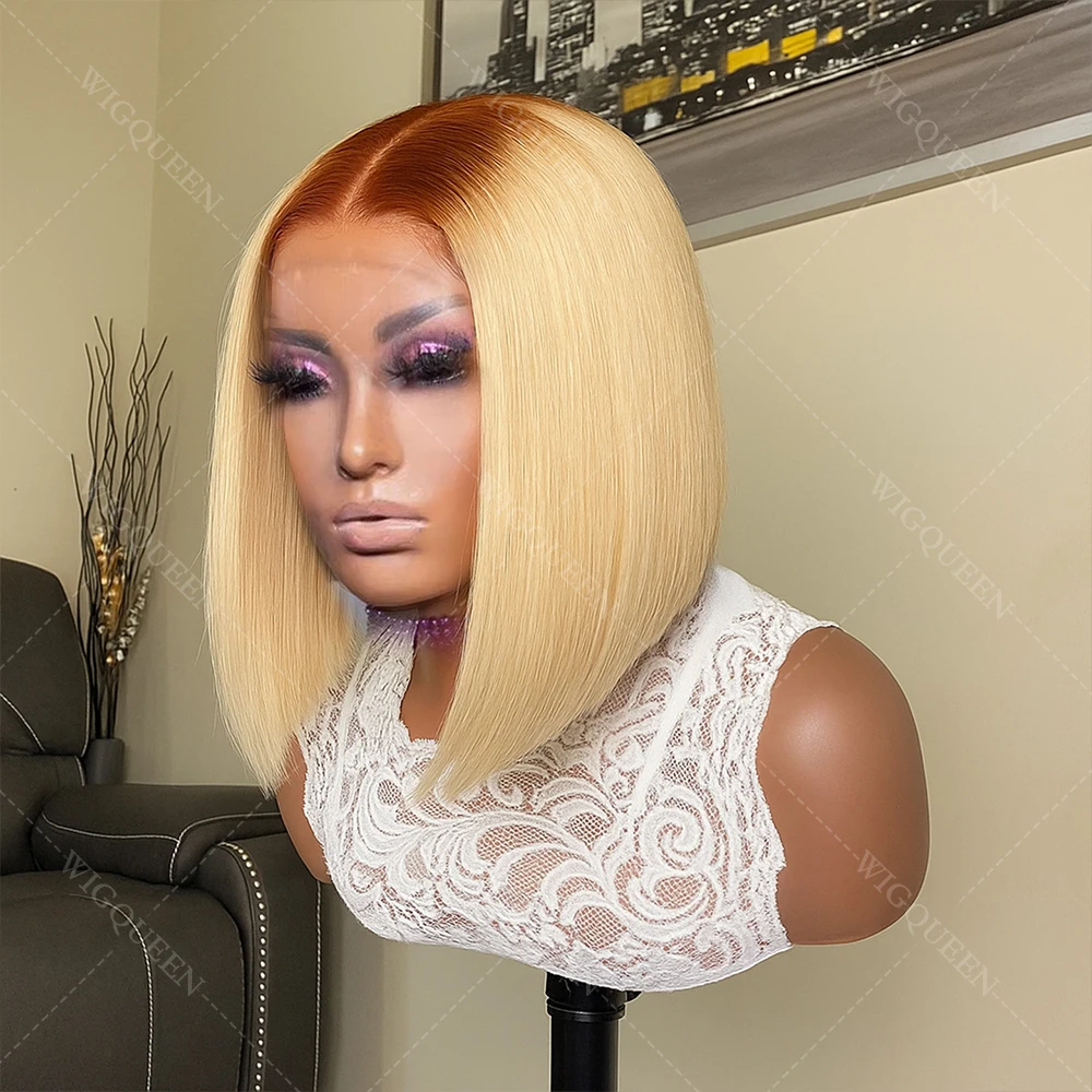 # 4/613 أومبير تسليط الضوء على بوب شعر مستعار الشعر البشري 13x4 الدانتيل الجبهة شعر مستعار قصير Balayage مستقيم الدانتيل الجبهة الباروكات الجذور الداكنة شعر مستعار ملون