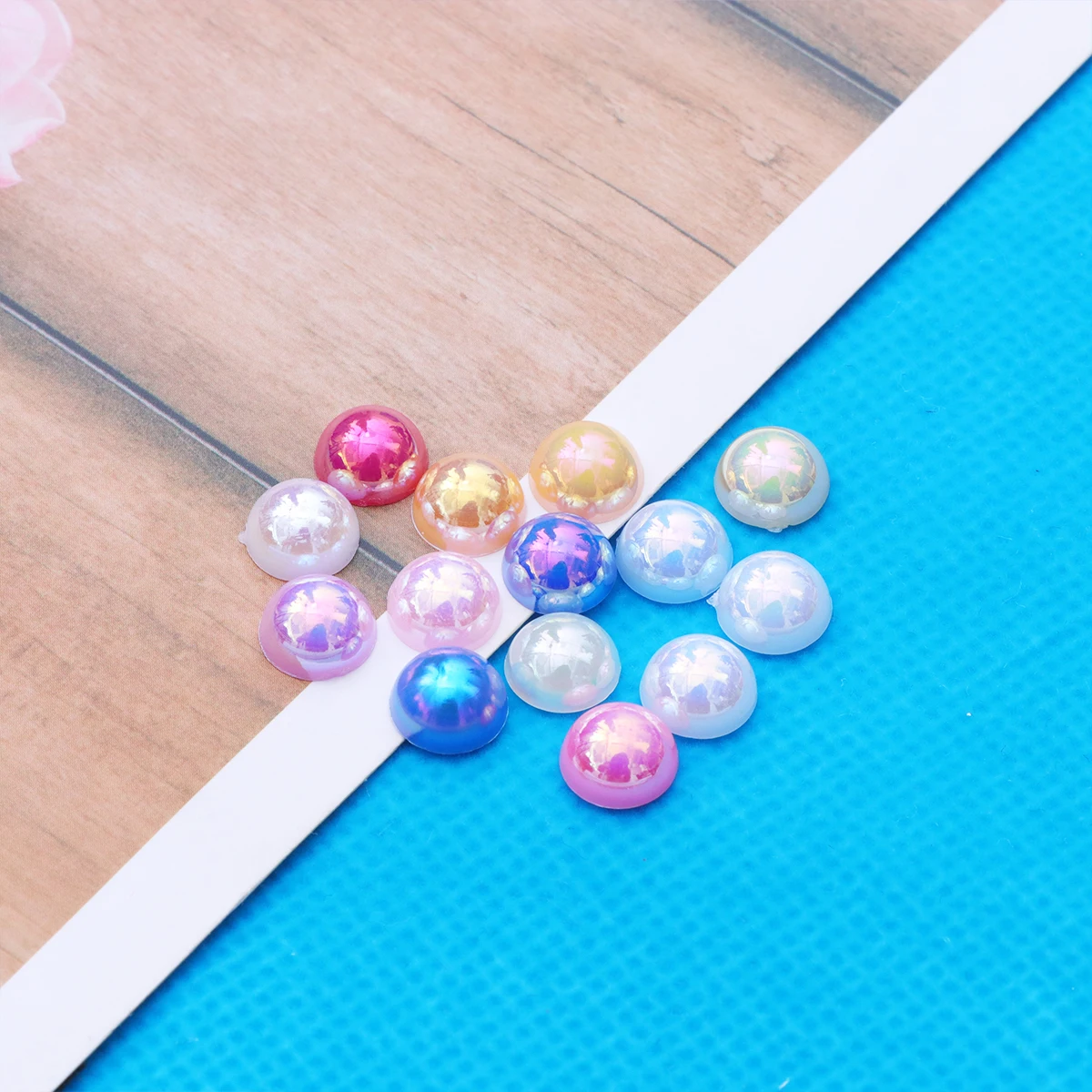 

700 pcs Beads Imitation Pearl Resin Gems ABS Accessories DIY Craft Material Nail Decorations Non Fading Various Sizes