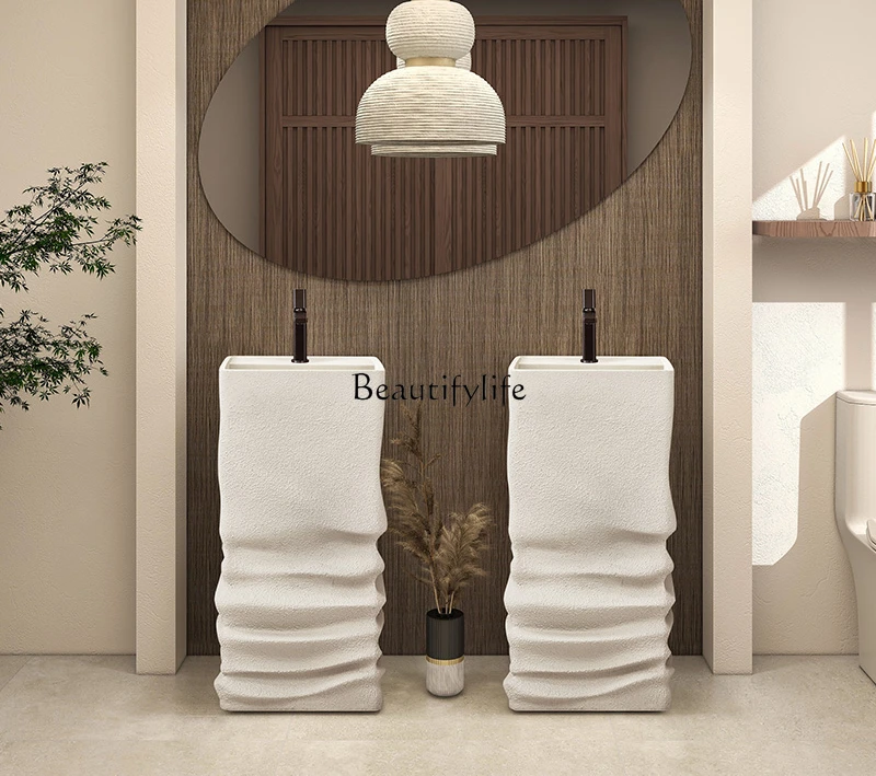 -*Japanese wabi-sabi wind column basin floor-to-ceiling integrated art creative face wash table