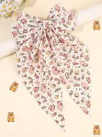 Patriotic Star Print Mesh Hair Bow Clip Red White Blue Festival Accessory - Image 5