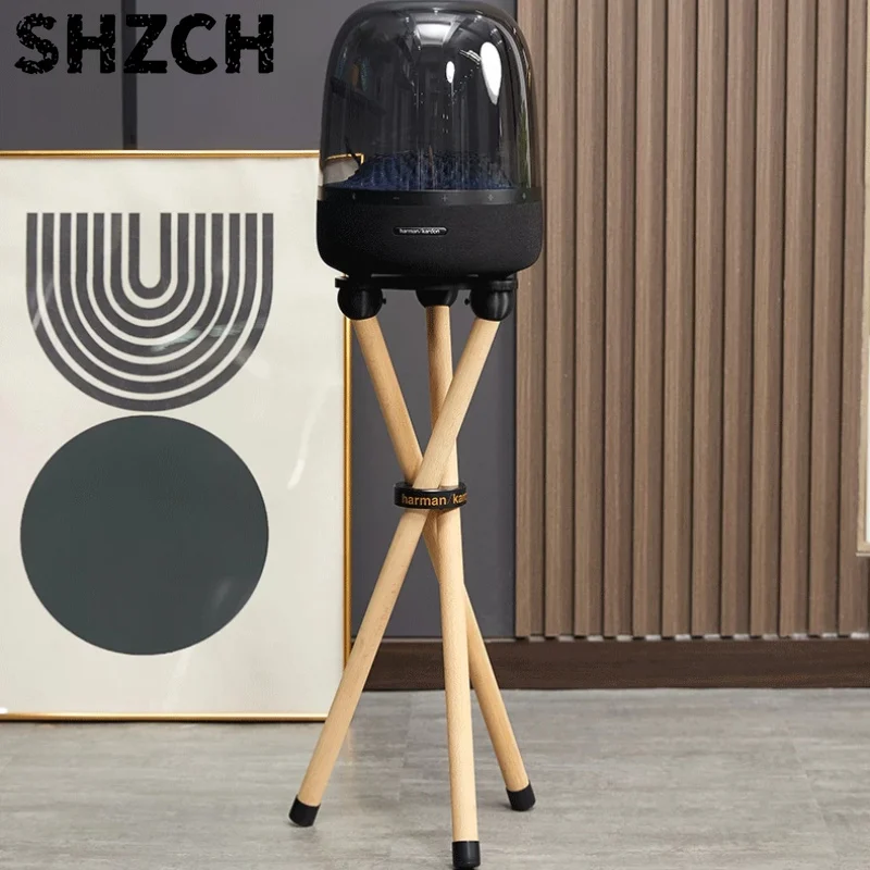 Solid Wood Speaker Stand, Anti-Rust Tripod Floor Holder for Home Audio, Multi-Size Sturdy Bookshelf Support Bracket