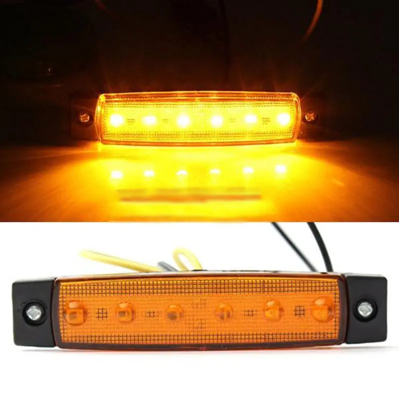 6 LED Indicatore di posizione laterale per rimorchio per camion per auto Luci posteriori Lampada di sicurezza Ambra 12V Alta qualità, basso consumo energetico